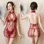 See-Through Lace Nightdress - Transparent Cheongsam Lingerie