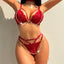 Chain Temptation Red Lace Lingerie - Passion Corset Set