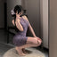 Chinese Style Purple Shawl Cardigan - Cheongsam Lingerie
