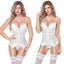 See-Through White Corset Lingerie - Sexy Spandex Bodysuit