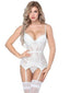 See-Through White Corset Lingerie - Sexy Spandex Bodysuit