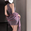 Chinese Style Purple Shawl Cardigan - Cheongsam Lingerie