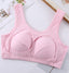 Plus Size Cotton Wireless Bra - Quake-Proof Sleep Top with Removable Pads