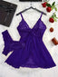 V-Neck Lace Camisole Lingerie Set - Sleepwear & Nightdress