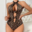 Leopard Print Bodysuit Lingerie - Milk Silk Jumpsuit