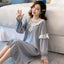 Cotton long sleeved cute nightdress