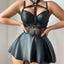 PU Binding Band Slim-Fit Nightclub Uniform - One-Piece Dress