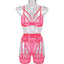 Womens Lace Sheer Lingerie 3-Piece Set