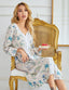 Ladies Long Sleeve Printed Nightdress European And American Loose Printed Nightdress