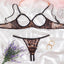 Lace Trimmed Lingerie Two-Piece Set - Delicate Polyester
