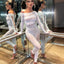Long Sleeve Rhinestone Shiny Fishnet Jumpsuit - Sexy Lingerie
