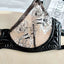 Embroidered Lace Leather Bra Garter Set - Seductive Three-Piece