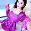 Women's long sleeve silk nightdress