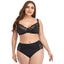 Plus Size Underwire Lace Trim Lingerie