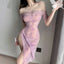 Off-Neck See-Through Cheongsam Lingerie - Sexy Dress Set