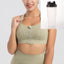 Front Zipper Seamless Sports Bra - Wireless Push-Up Active Wear