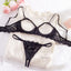 Lace Trimmed Lingerie Two-Piece Set - Delicate Polyester