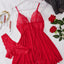 V-Neck Lace Camisole Lingerie Set - Sleepwear & Nightdress