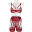 Womens Lace Sheer Lingerie 3-Piece Set