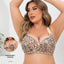 European And American Cup Extra-large Leopard-print Bra Wireless Tank-style Front-closure Lingerie