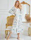 Ladies Long Sleeve Printed Nightdress European And American Loose Printed Nightdress