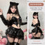 Catgirl Uniform Lingerie Set with Leather - Cosplay Costume