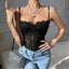 Lace Spaghetti Strap Corset Bustier - Open Back Bodyshaper Camisole