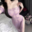 Off-Neck See-Through Cheongsam Lingerie - Sexy Dress Set