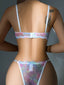 French Lace Lingerie, Ultra-thin Cup Bra And Thong Set