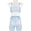 Womens Lace Sheer Lingerie 3-Piece Set