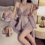 Satin Big Bowknot Lingerie with Chest Pad - Evening Dress Set
