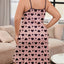 Heart Printing Nightdress Women's Suspenders