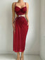 Halter Midriff-Baring Top with Slit Skirt - Sexy Lingerie Suit