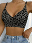Leopard Print Seamless Push-Up Bra - 3/4 Cup Vest Style